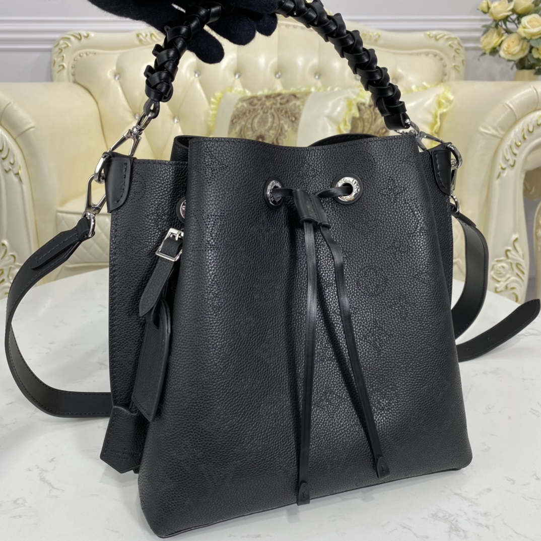 Louis Vuitton MURIA Bucket Bag Mahina Leather M55800 Black